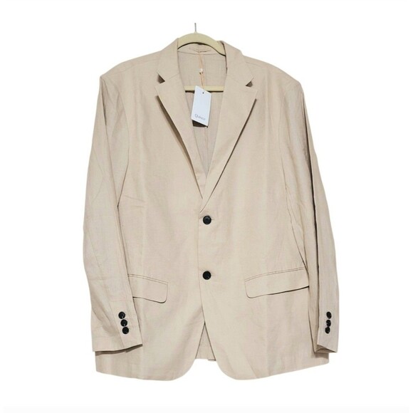 Quince Mens 100% European Linen Blazer XL New Beige Neutral Breathable Casual - Picture 9 of 13